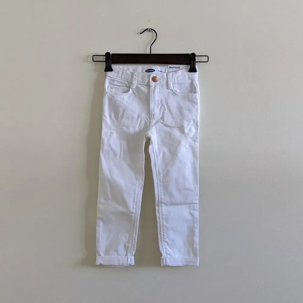 Old Navy Girls Boyfriend White Jeans Sz 4T